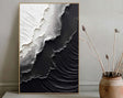 Textured Monochrome Waves | Black White