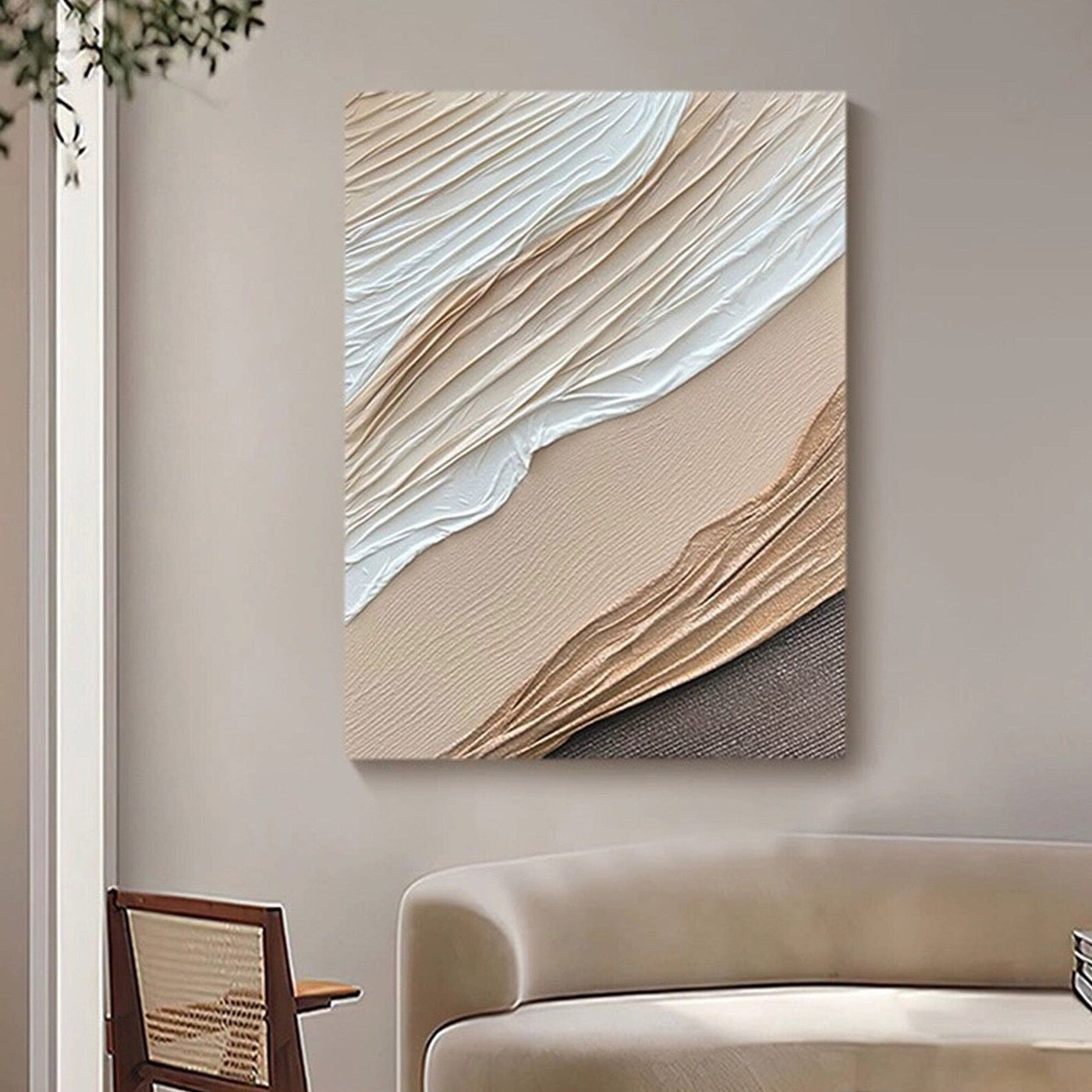 Textured Dune Sophistication | Beige White