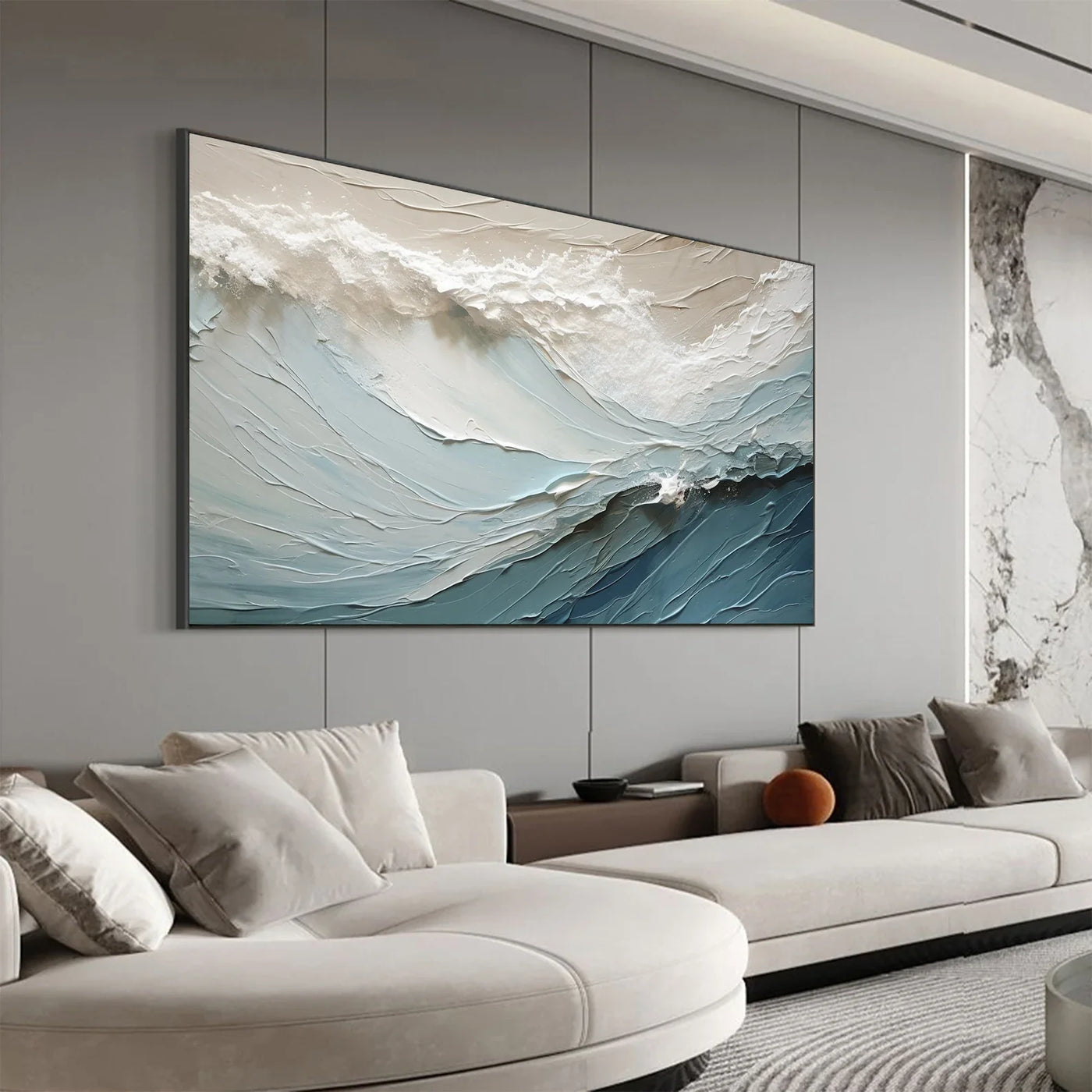 Textured Wave Opulence | Pale Teal