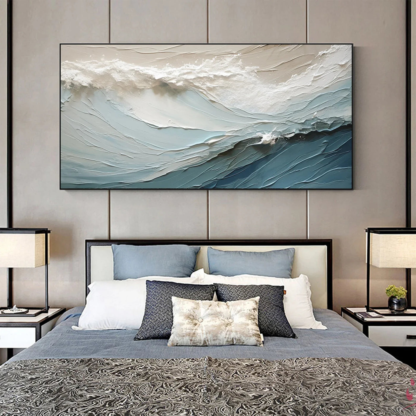 Textured Wave Opulence | Pale Teal
