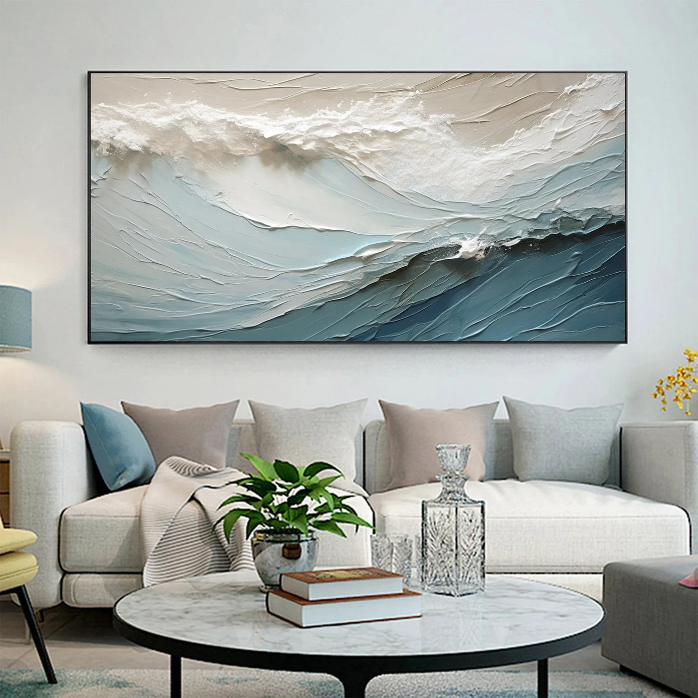 Textured Wave Opulence | Pale Teal