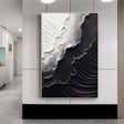 Textured Monochrome Waves | Black White