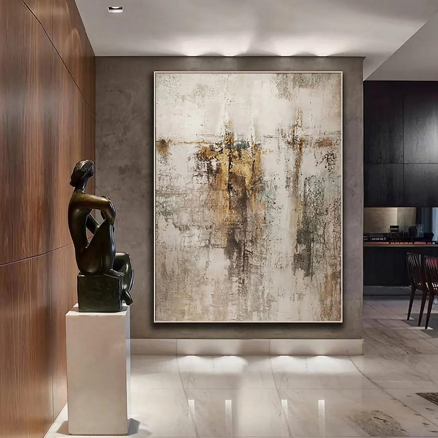 Textured Aurous Abstraction | Gold Gris