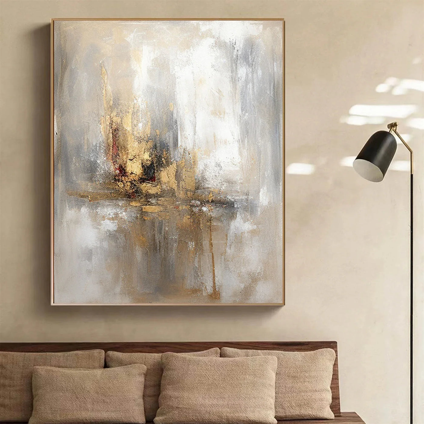 Textured Opulent Abstraction | Gold Gray