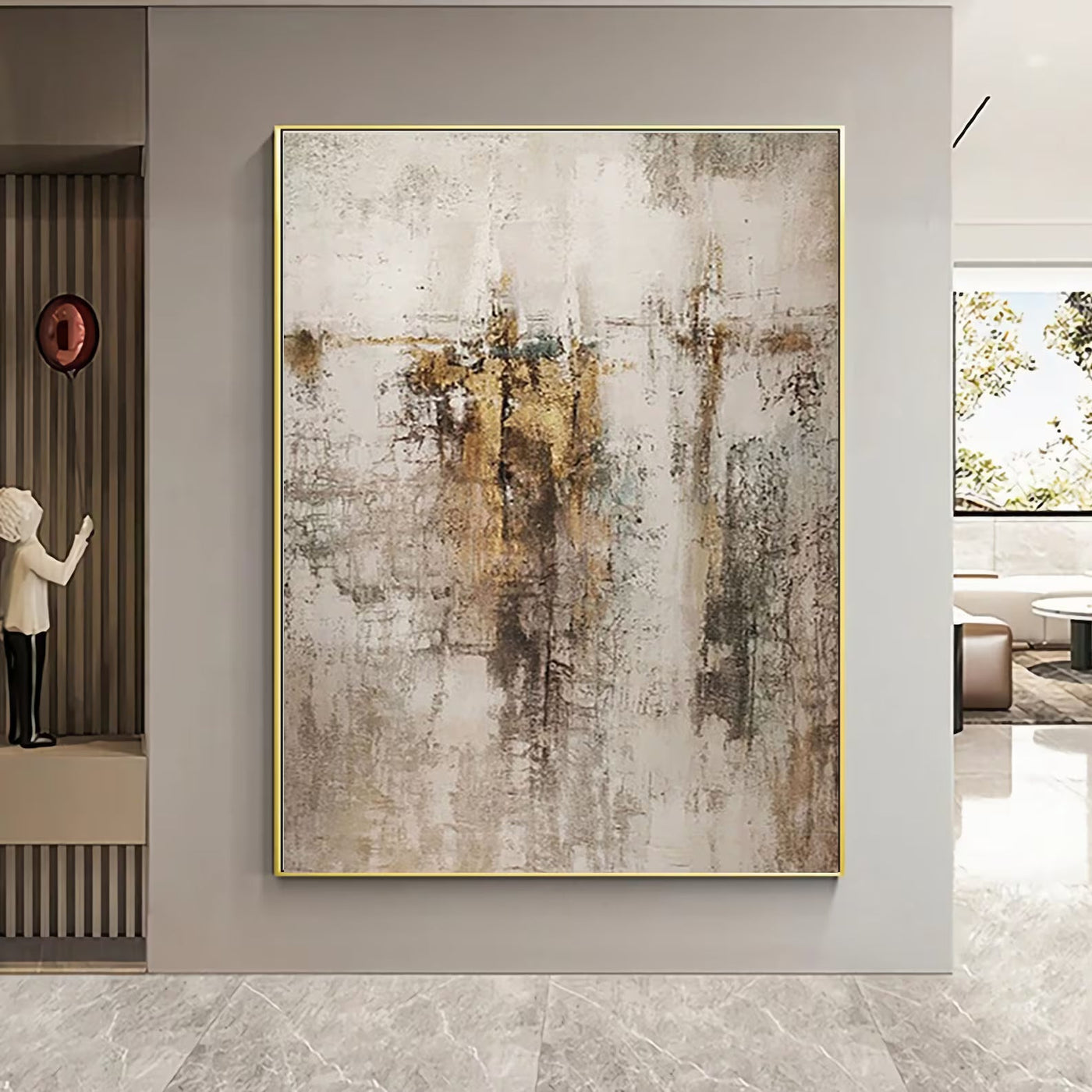 Textured Aurous Abstraction | Gold Gris