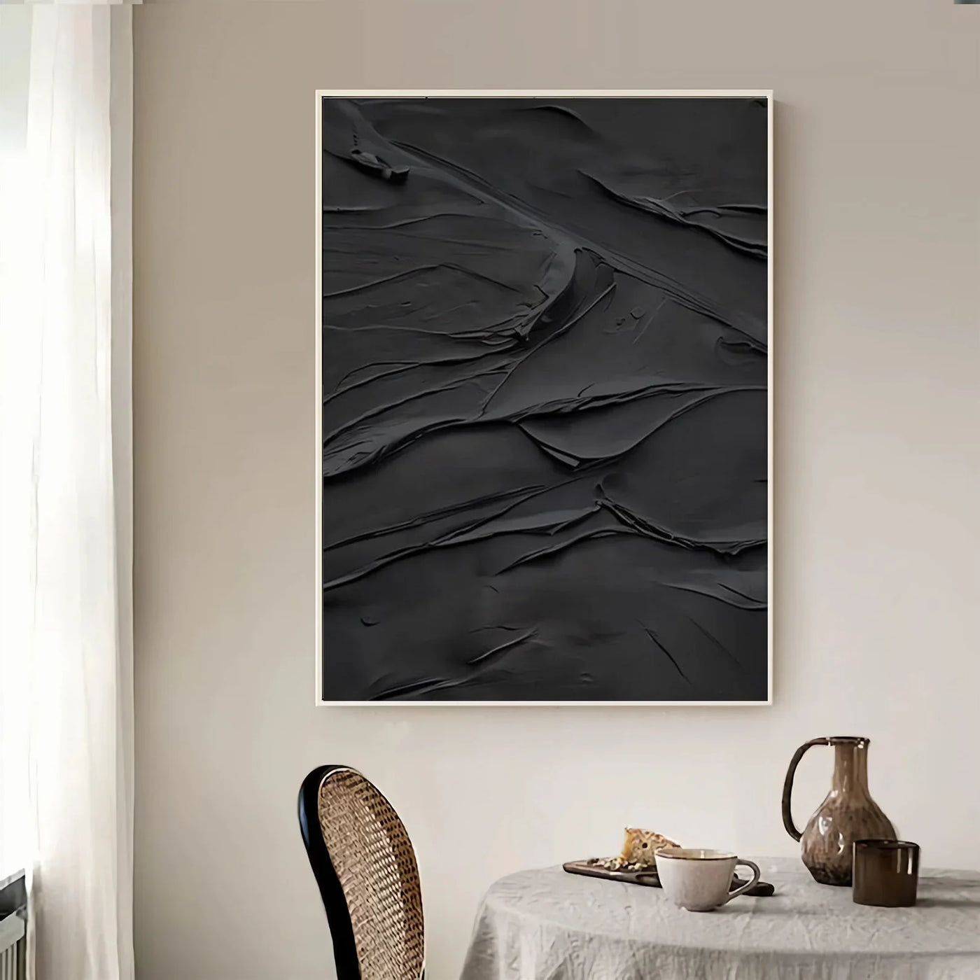 Textured Monochrome Opulence | Black Gold