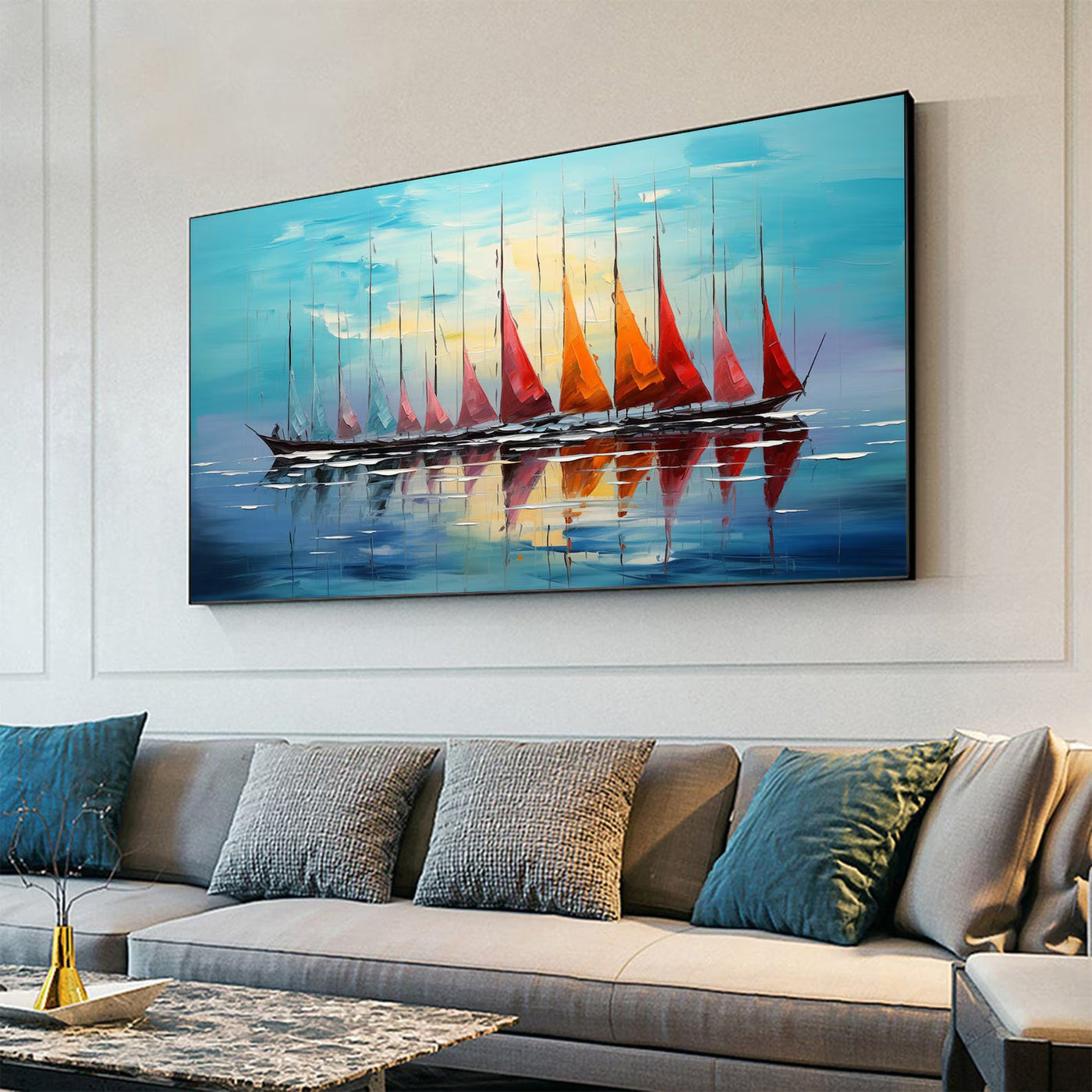 Textured Sail Opulence | Crimson Flare