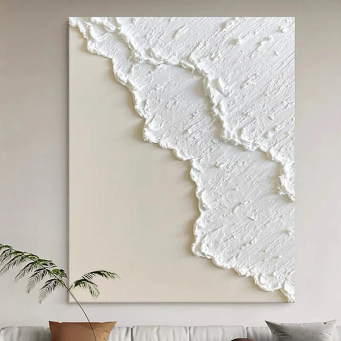 Textured Frost Elegance | White Beige