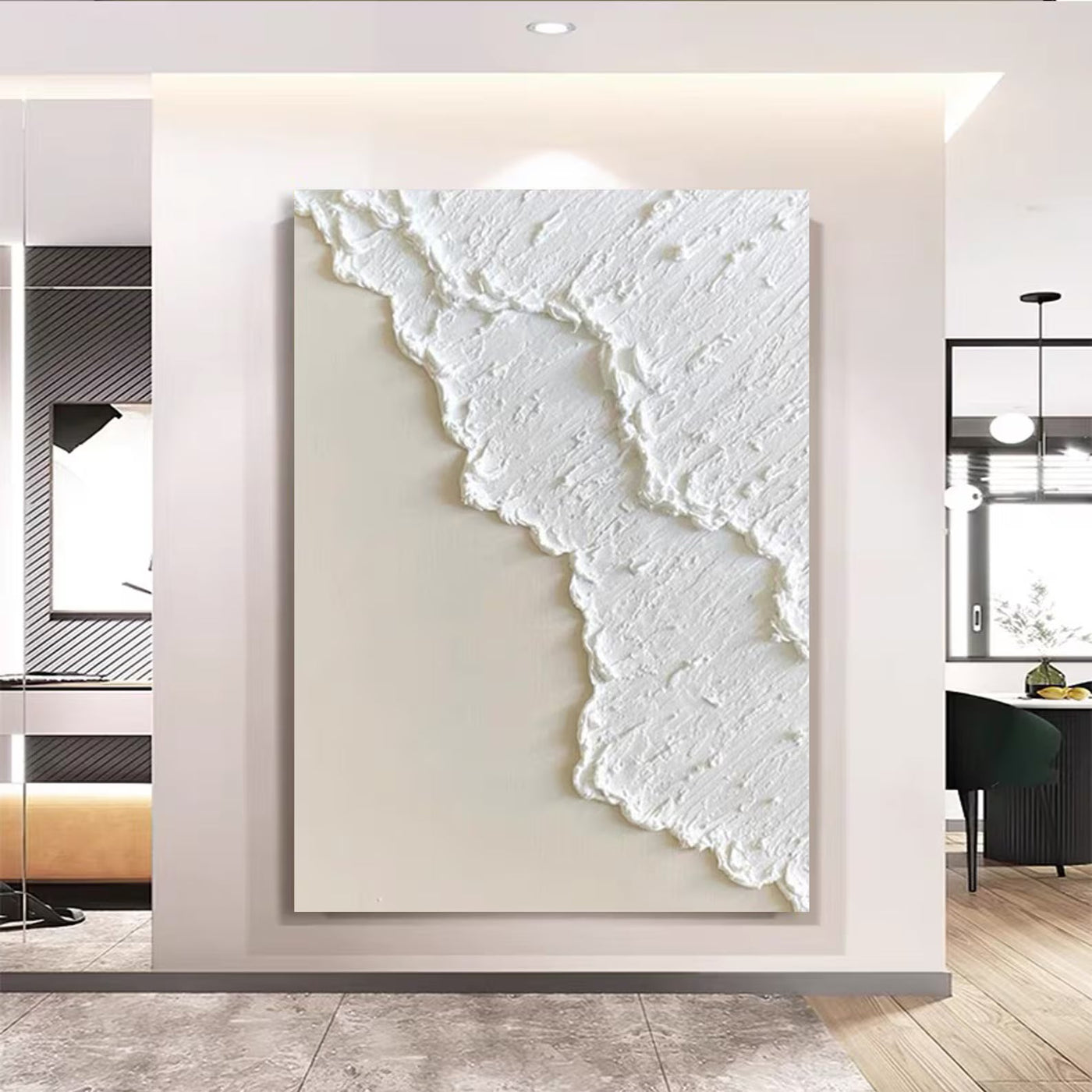 Textured Frost Elegance | White Beige