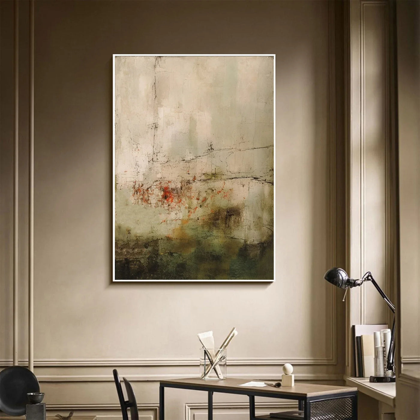 Textured Botanical Nuance | Green Beige