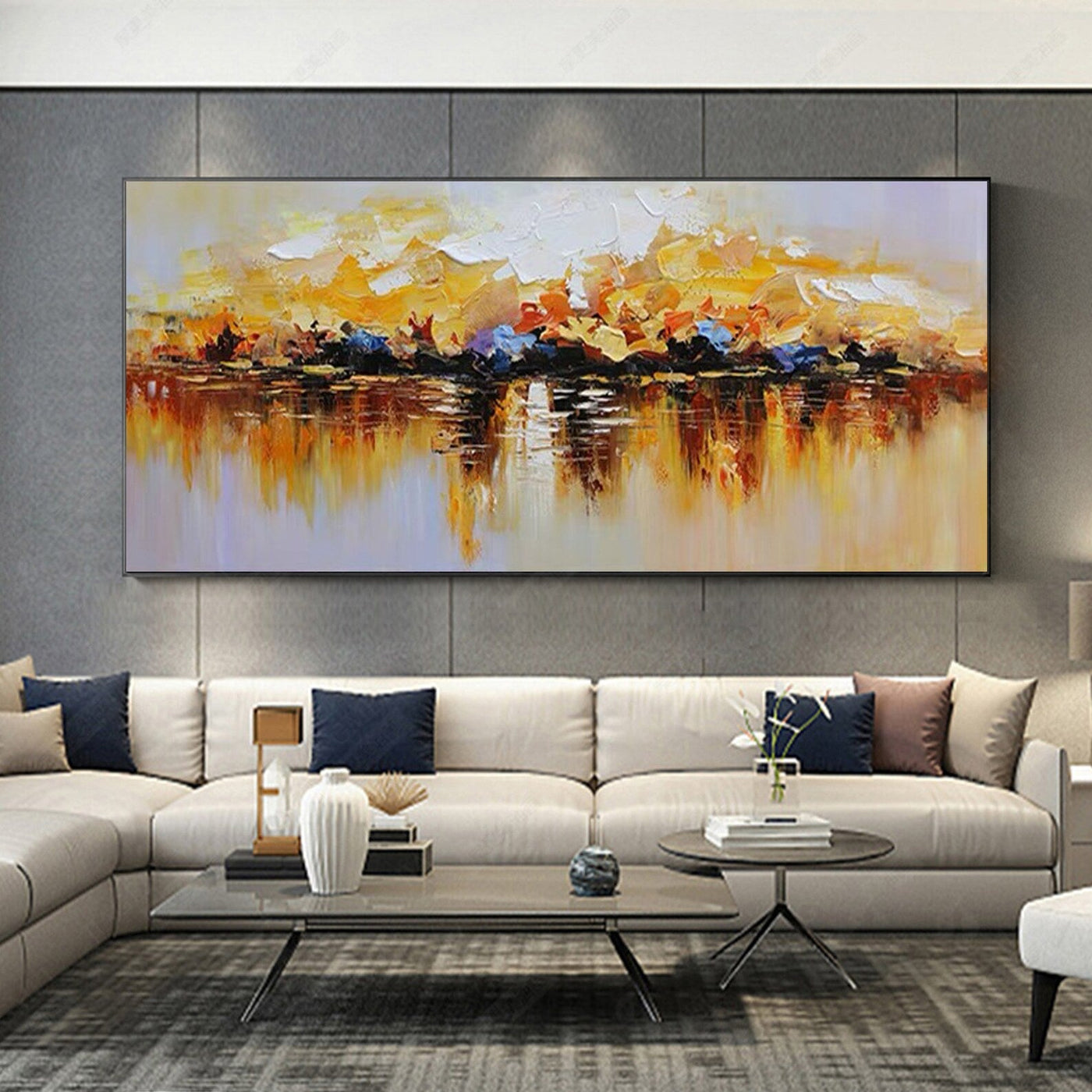 Textured Sunset Reflection | Orange Yellow