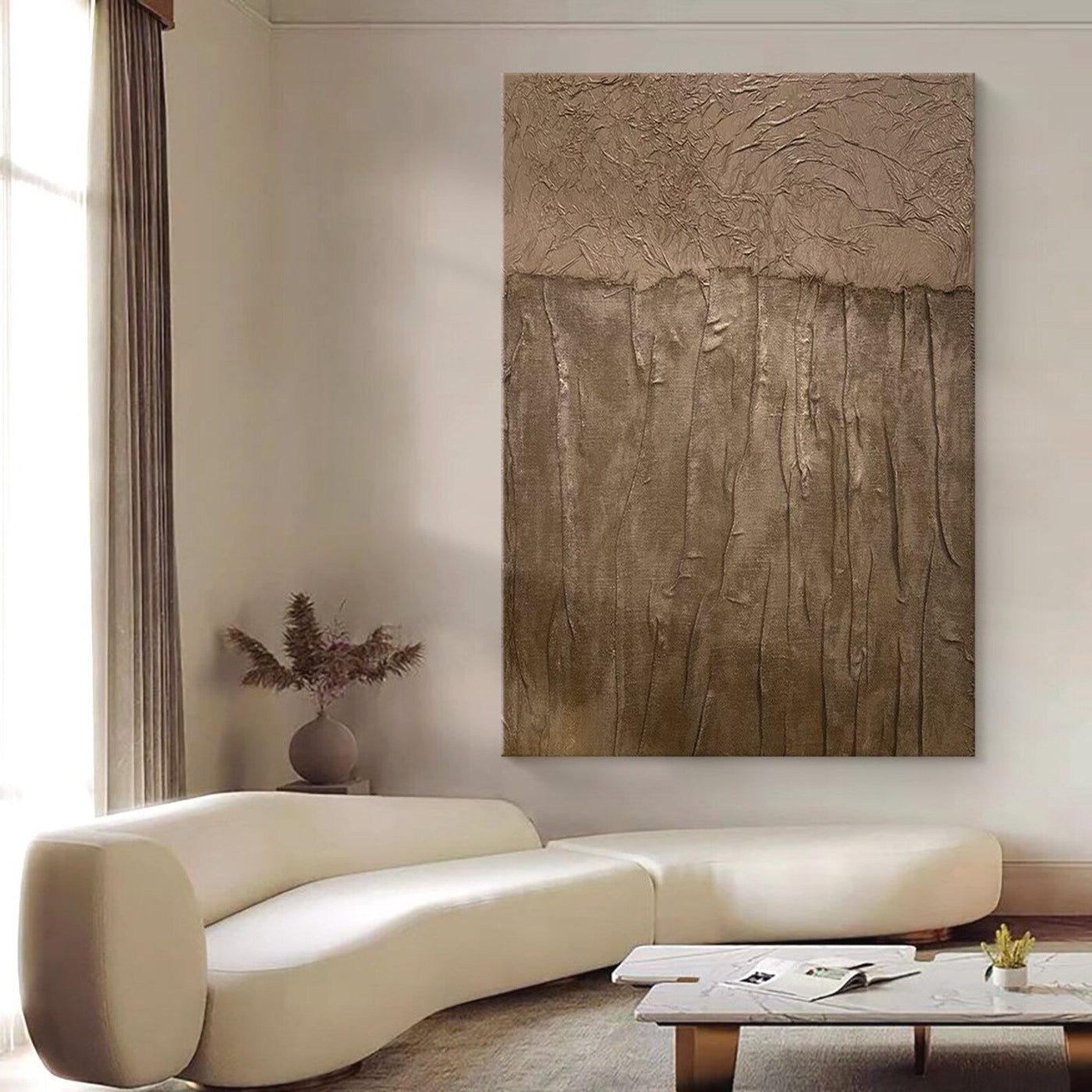 Textured Neutral Elegance | Brown Vein