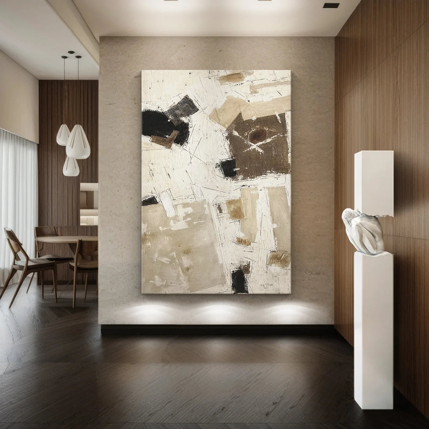 Textured Geometric Neutrals | Beige Black