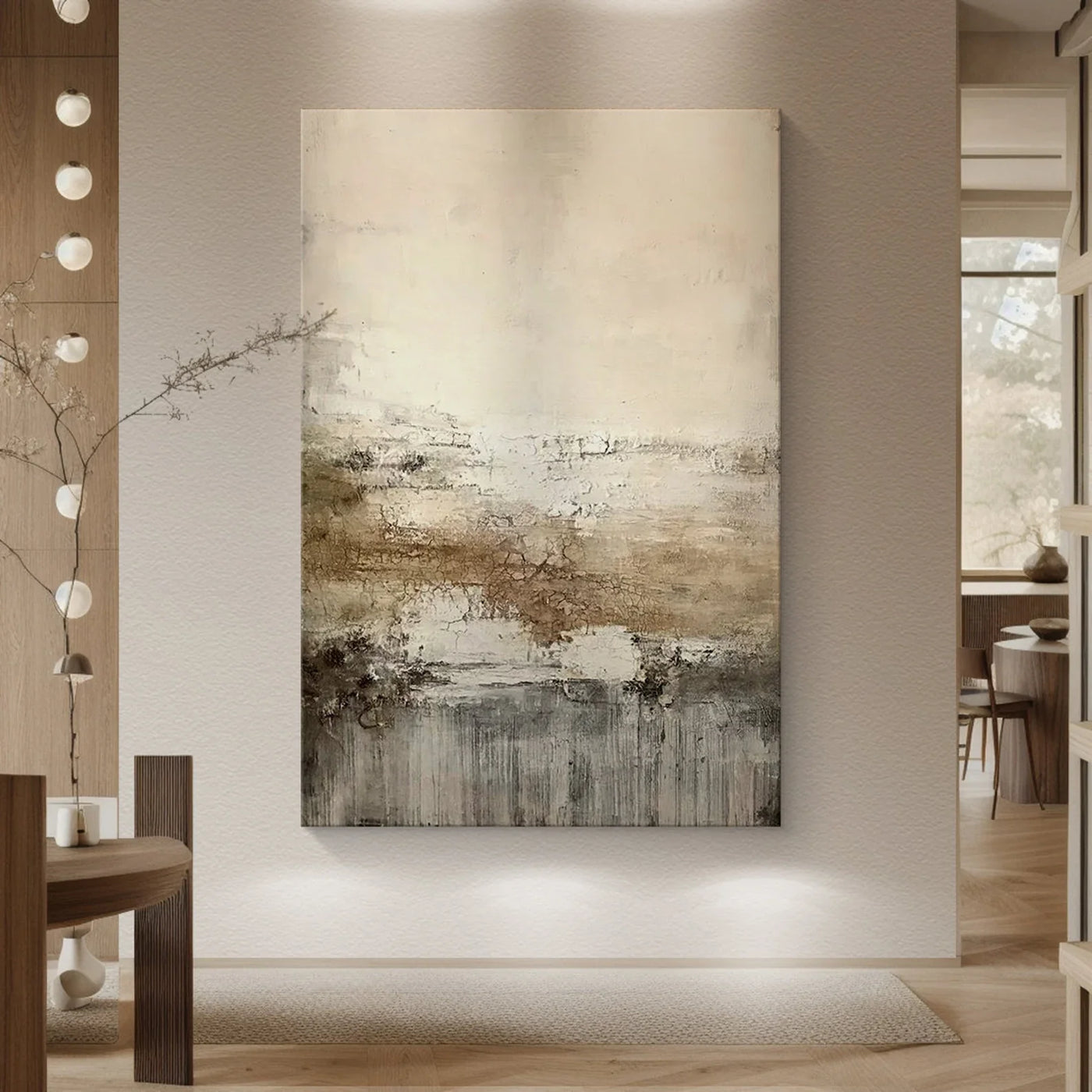 Textured Abstract Opulence | Beige Rhythm