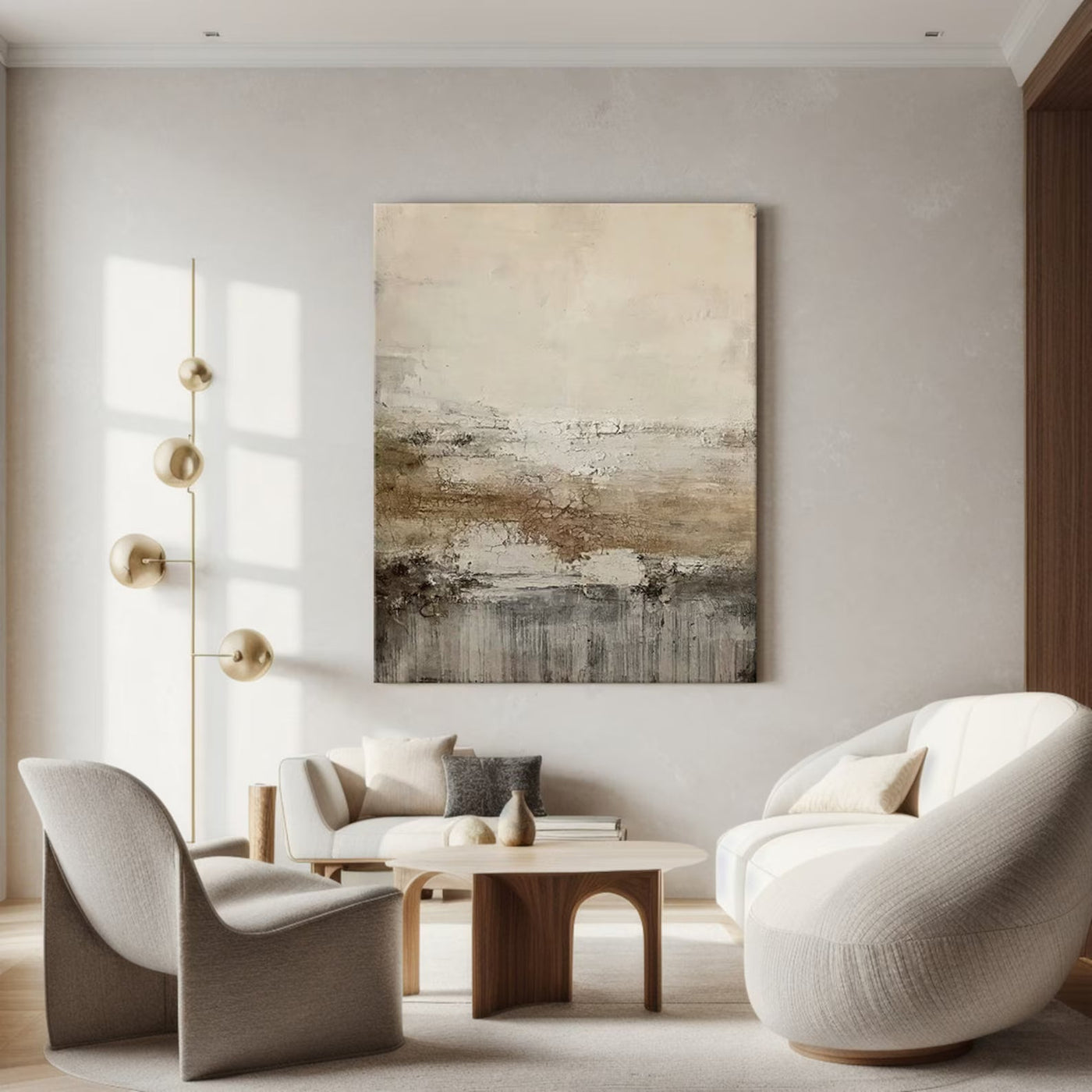 Textured Abstract Opulence | Beige Rhythm