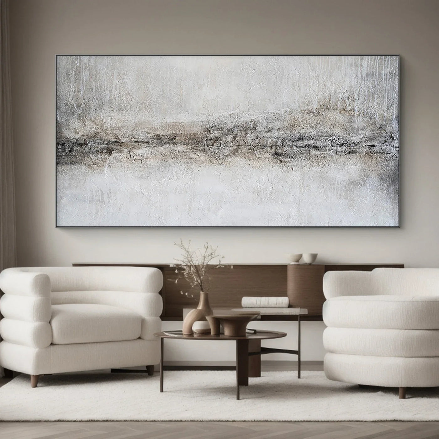 Textured Monochrome Serenity | Grey White