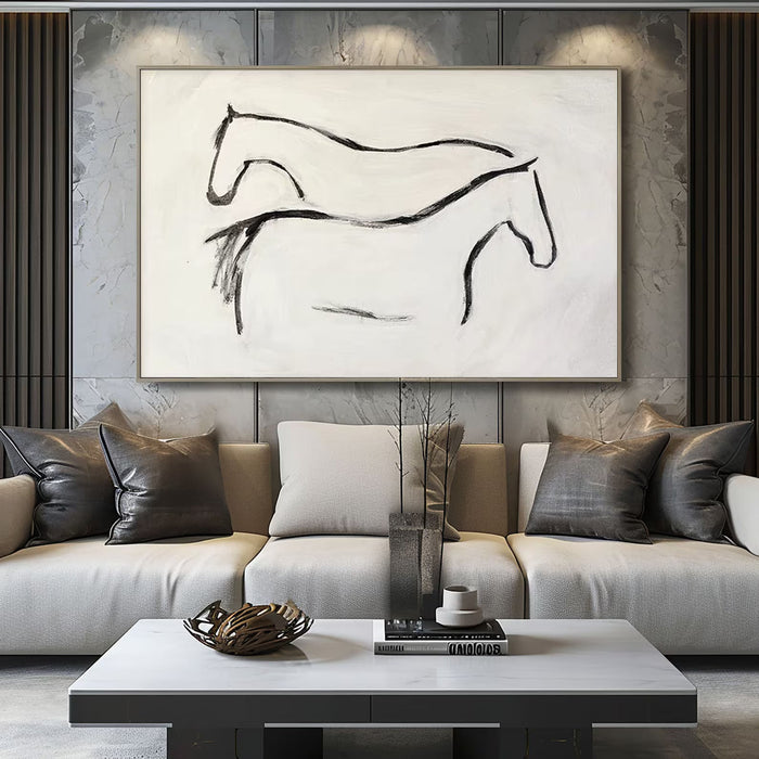 Textured Equine Simplicity | Black White