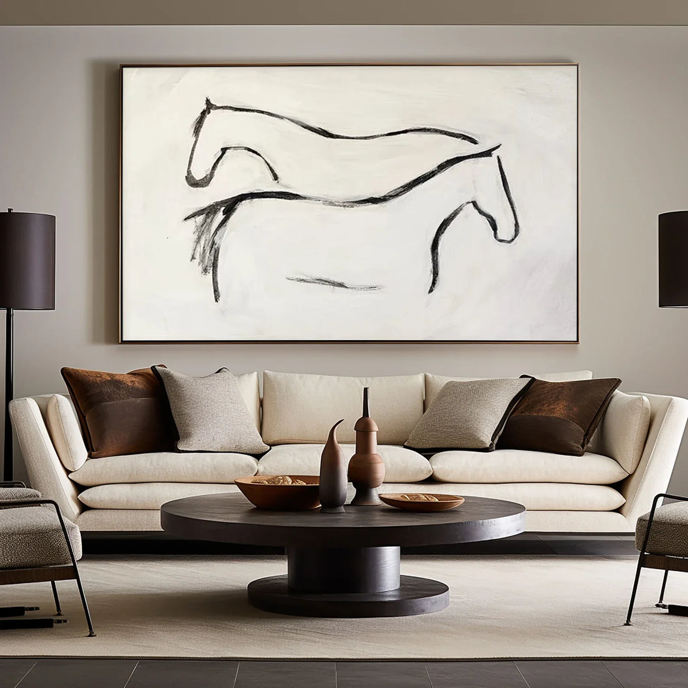 Textured Equine Simplicity | Black White