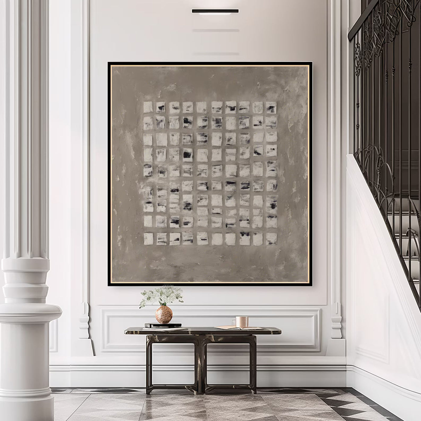 Textured Neutral Grid | Beige Tones