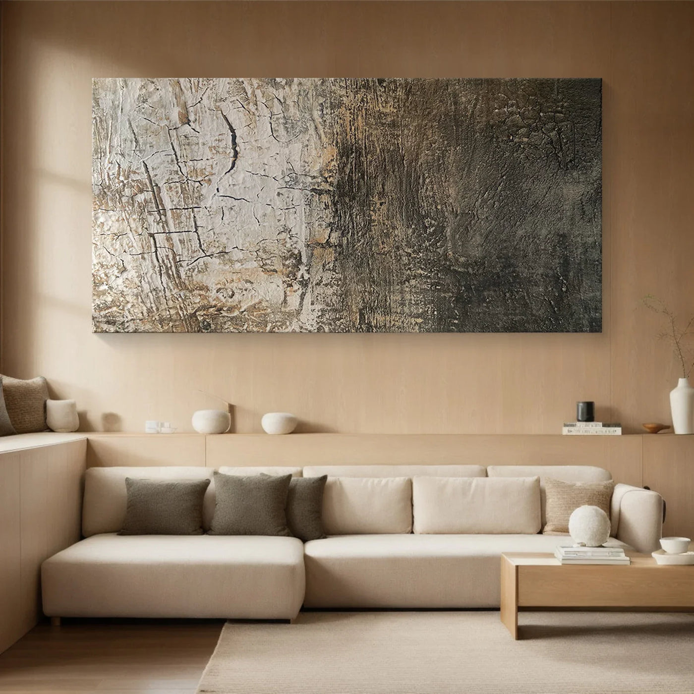 Textured Neutral Crackle | Beige Trace