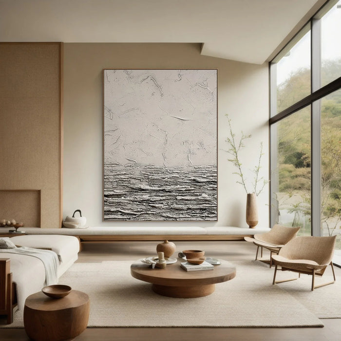 Textured Monochrome Depth | Grey Wave