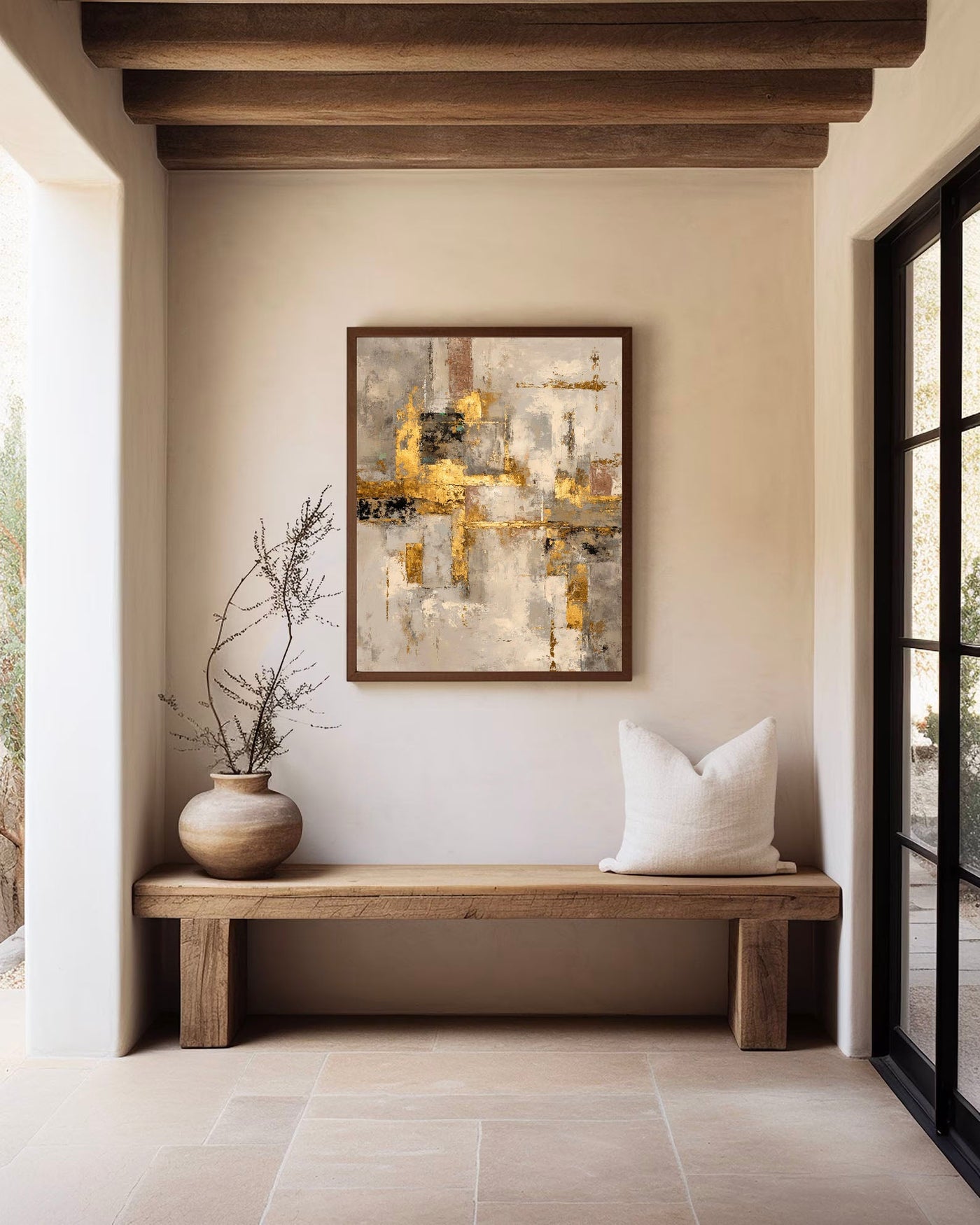 Textured Gold Accent Art | Opulent Depth