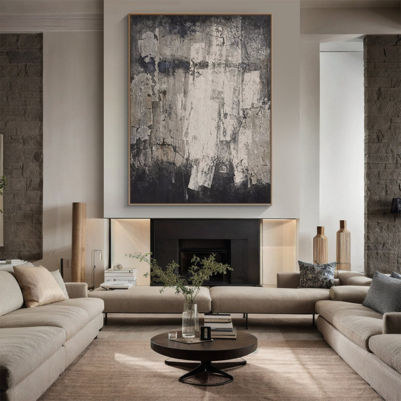 Textured Monochrome Elegance | Grey White