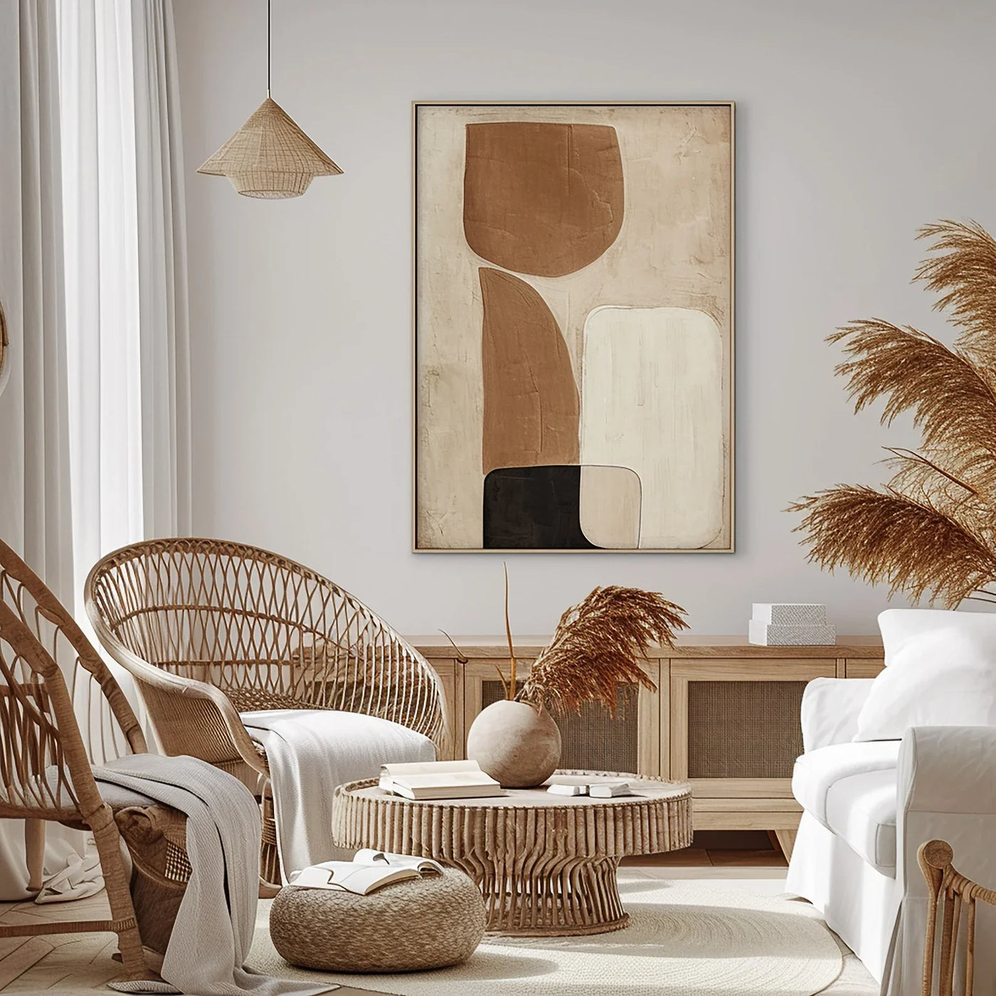 Textured Earthy Sophistication | Beige Black Depth