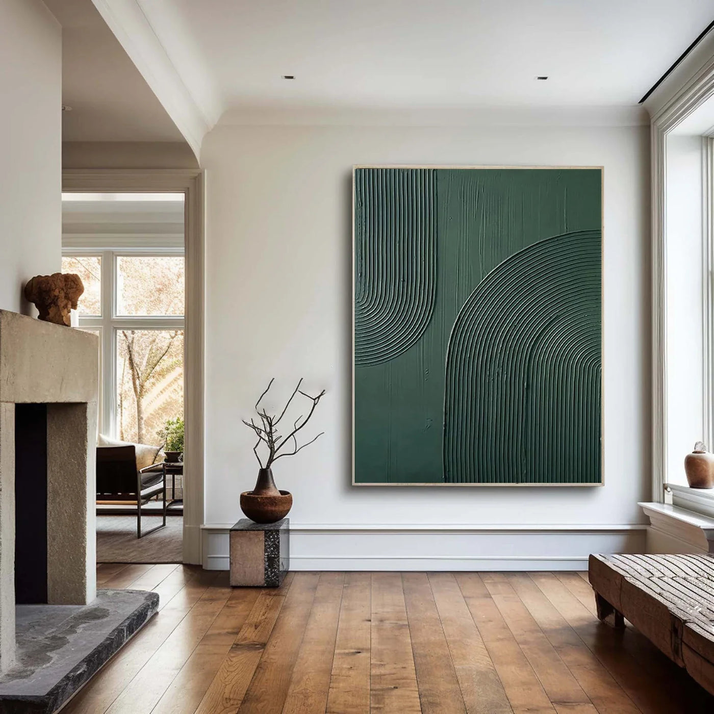 Textured Geometric Depth | Green Minimal
