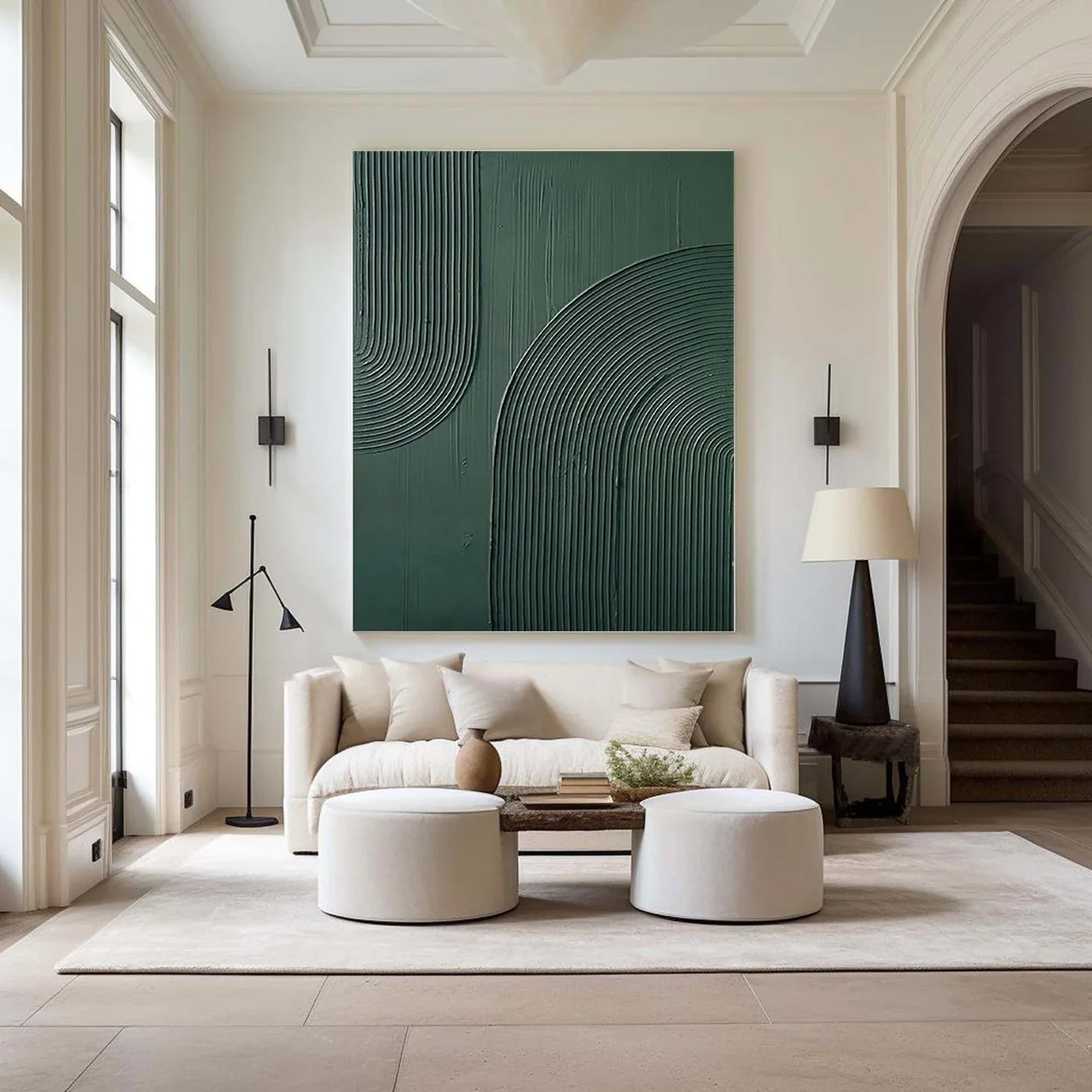Textured Geometric Depth | Green Minimal