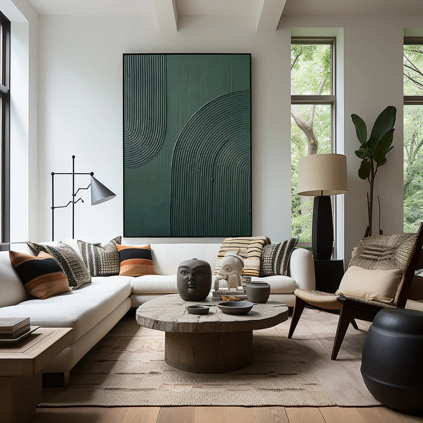 Textured Geometric Depth | Green Minimal