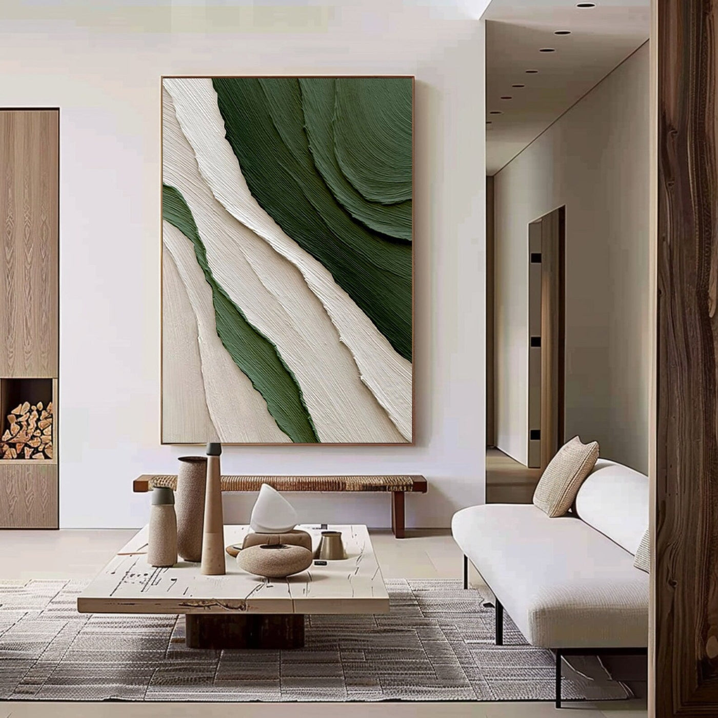 Textured Nature Flow | Green Beige