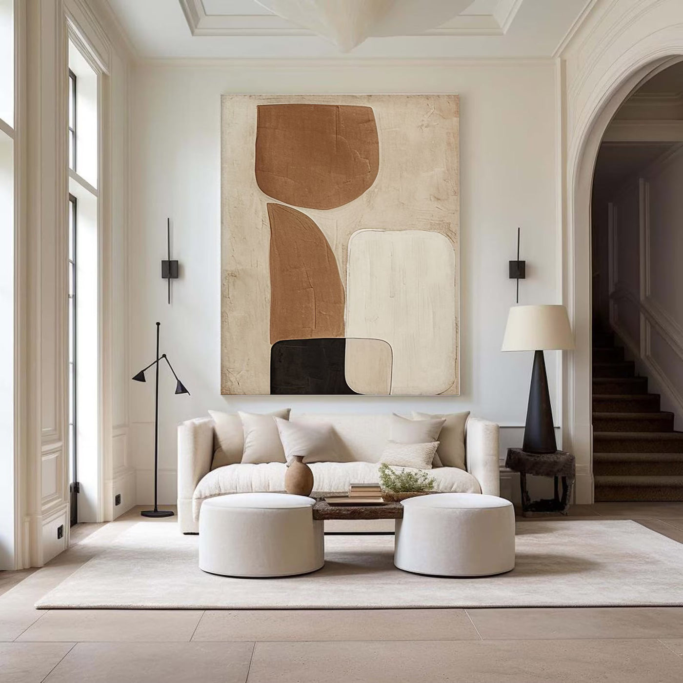 Textured Earthy Sophistication | Beige Black Depth