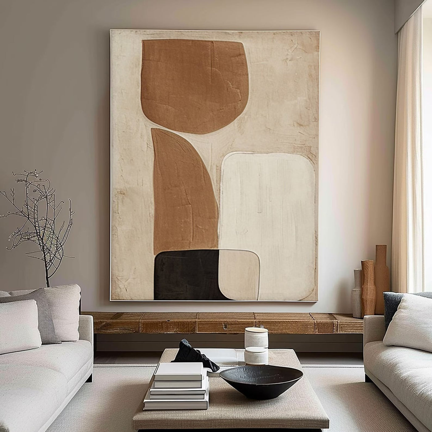 Textured Earthy Sophistication | Beige Black Depth