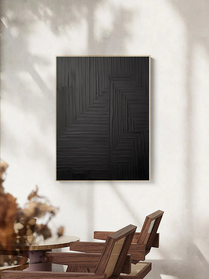 Textured Geometric Opulence | Black Lines