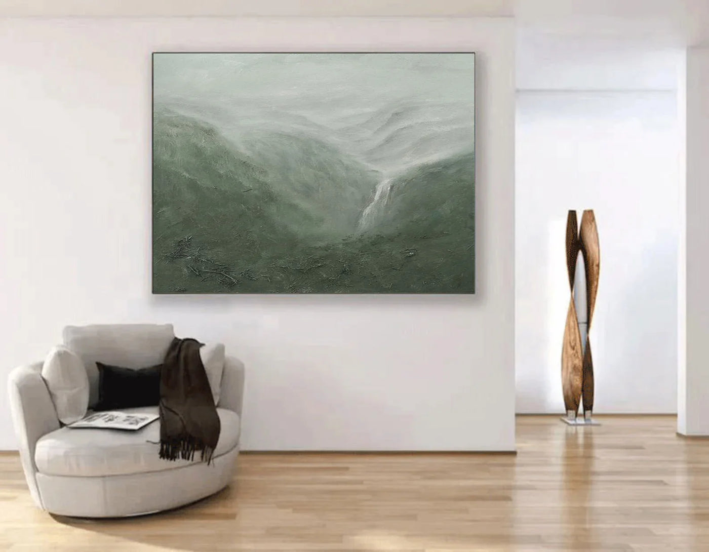 Textured Landscape Serenity | Green Mist