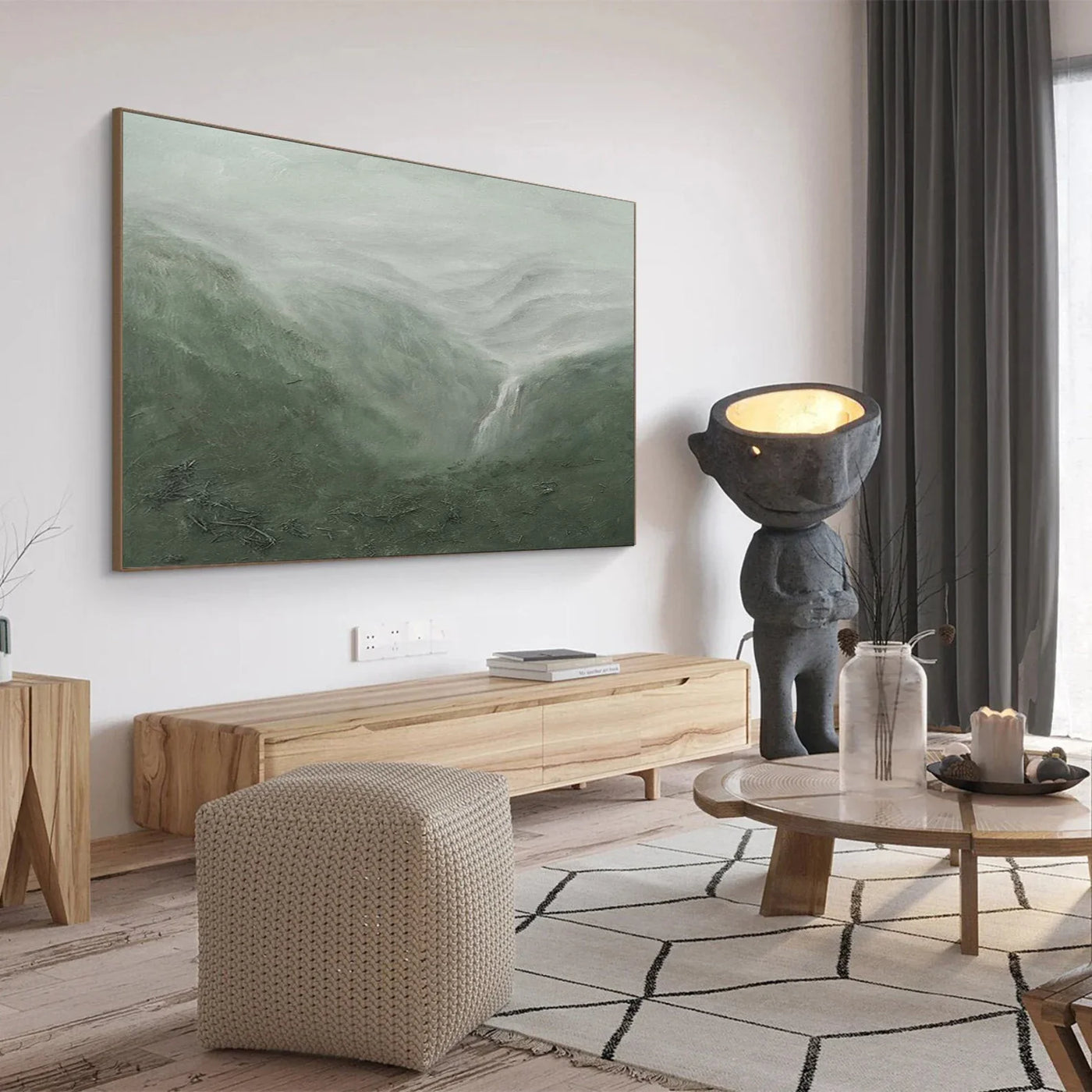 Textured Landscape Serenity | Green Mist