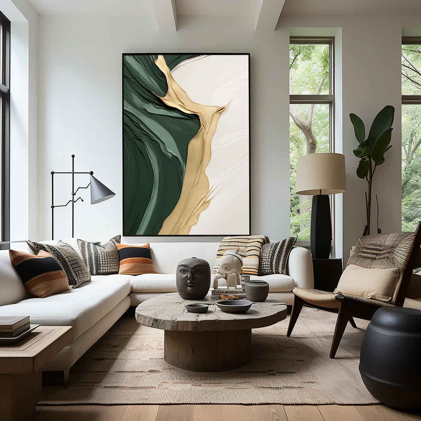Textured Abstract Opulence | Green Gold