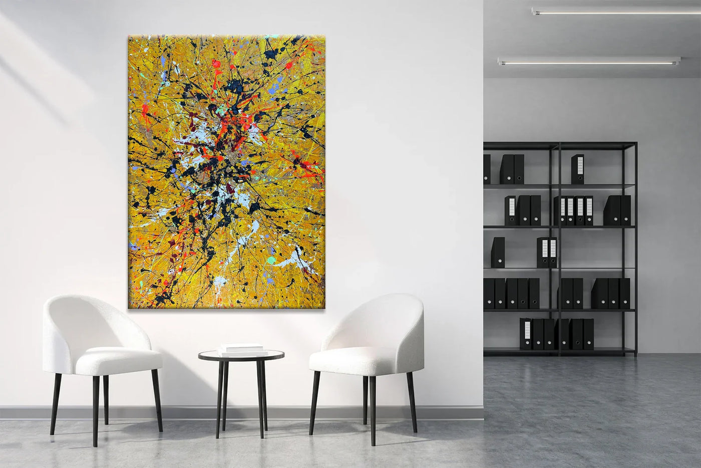 Textured Splatter Vibrancy | Golden Backdrop