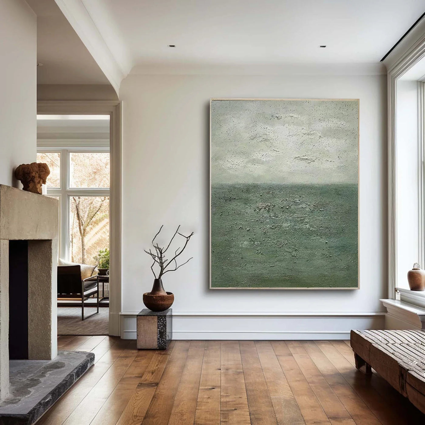 Textured Landscape Serenity | Green Gray