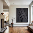 Textured Black Abstract Art | Modern Sophistication