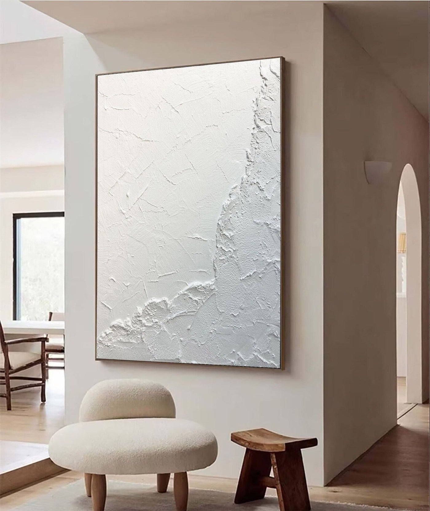 Textured Monochrome Elegance | White Artistry