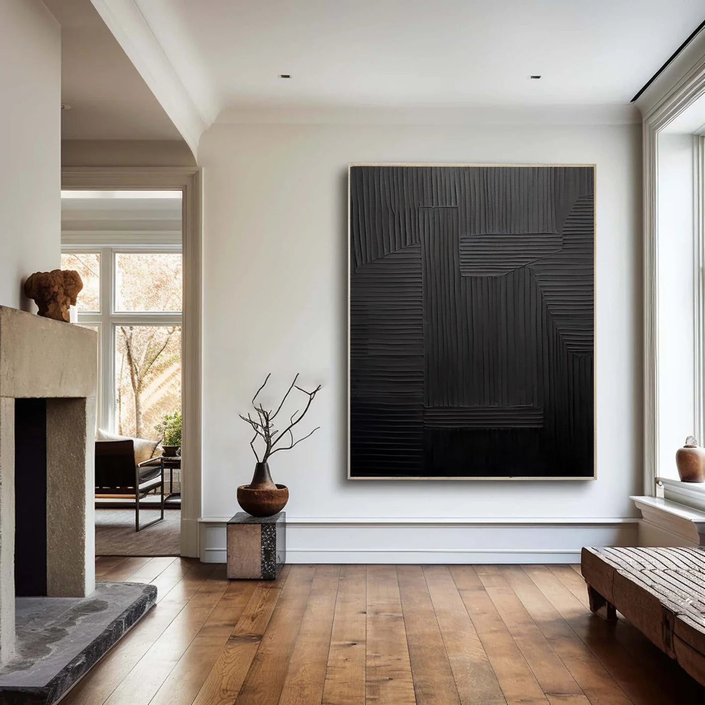 Textured Monochrome Lines | Black Artistry