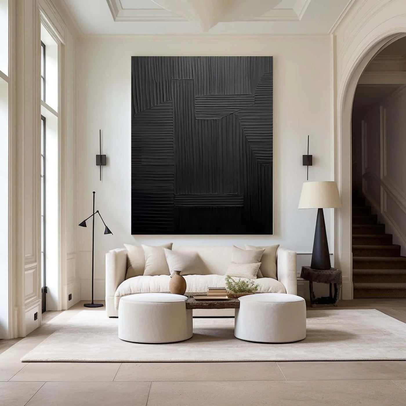 Textured Monochrome Lines | Black Artistry
