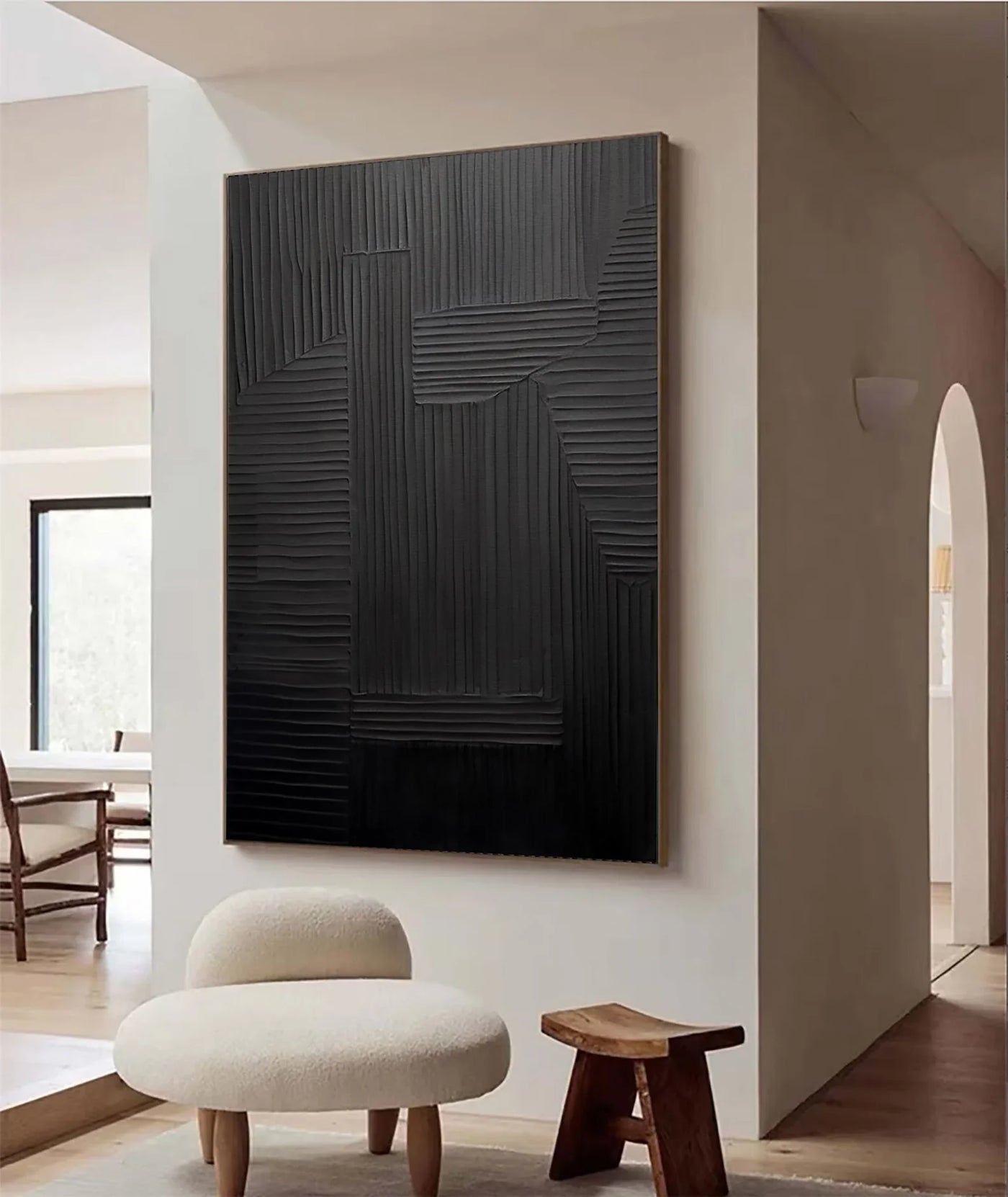 Textured Monochrome Lines | Black Artistry