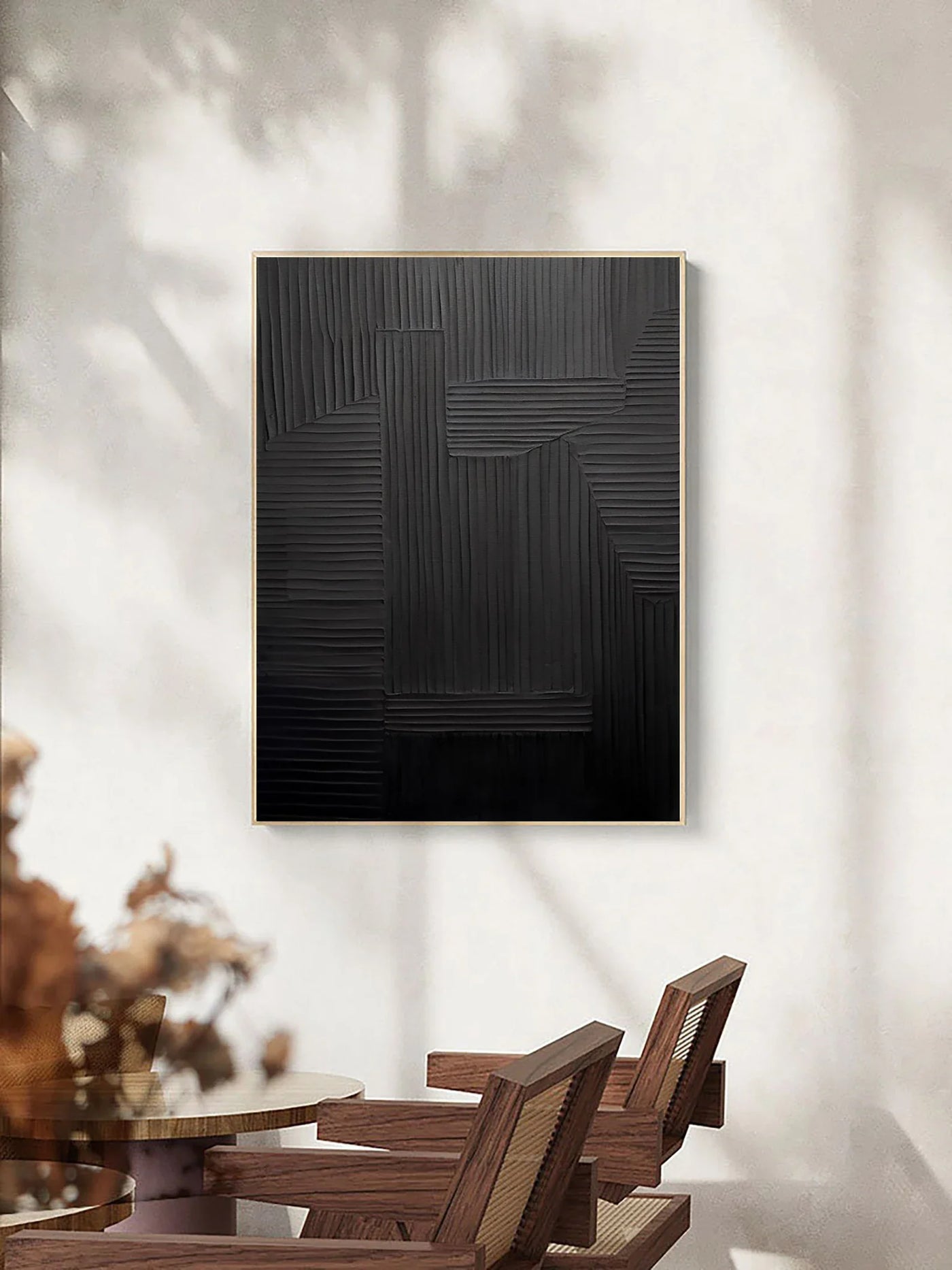 Textured Monochrome Lines | Black Artistry