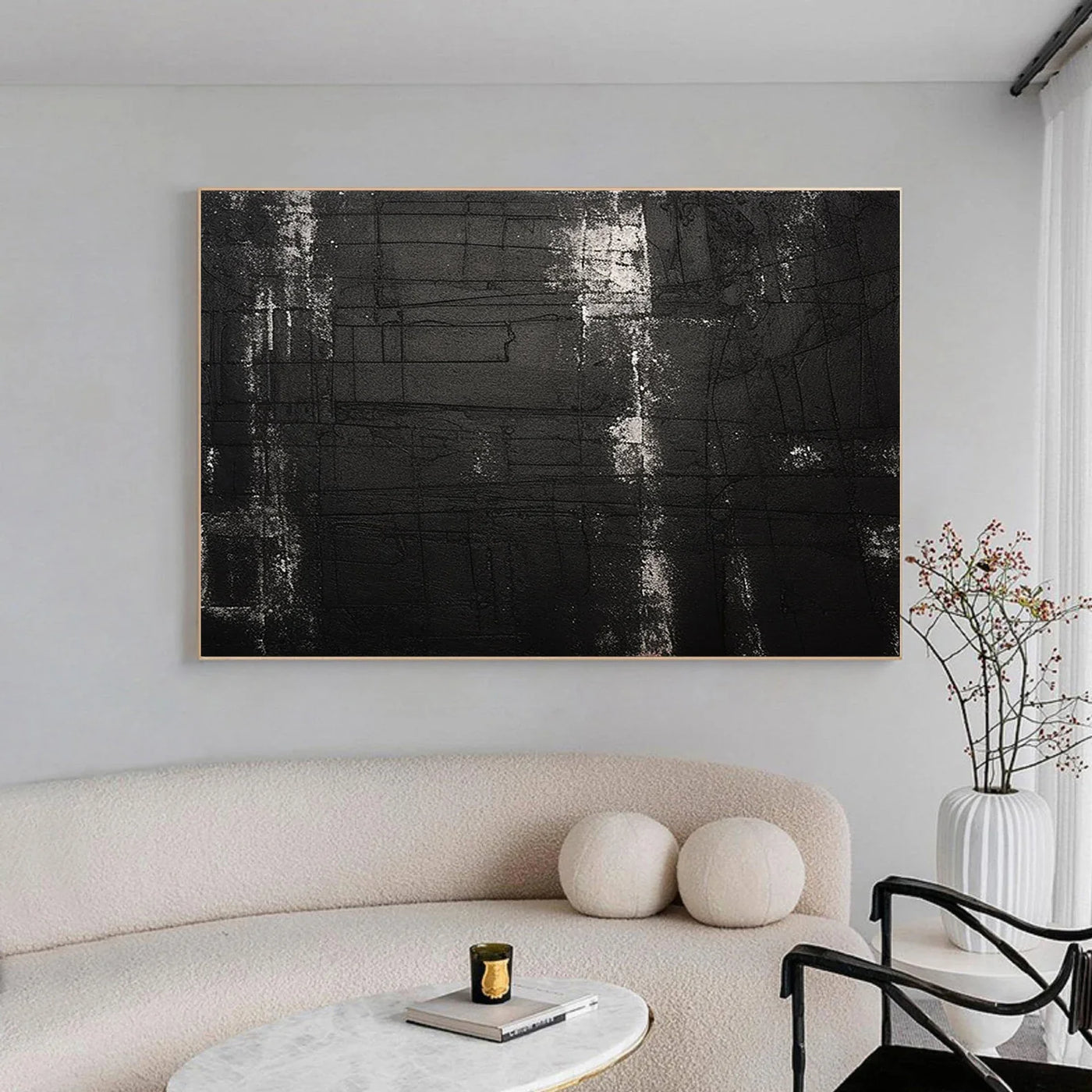 Textured Monochrome Grandeur | Black Silver