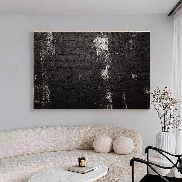Textured Monochrome Grandeur | Black Silver