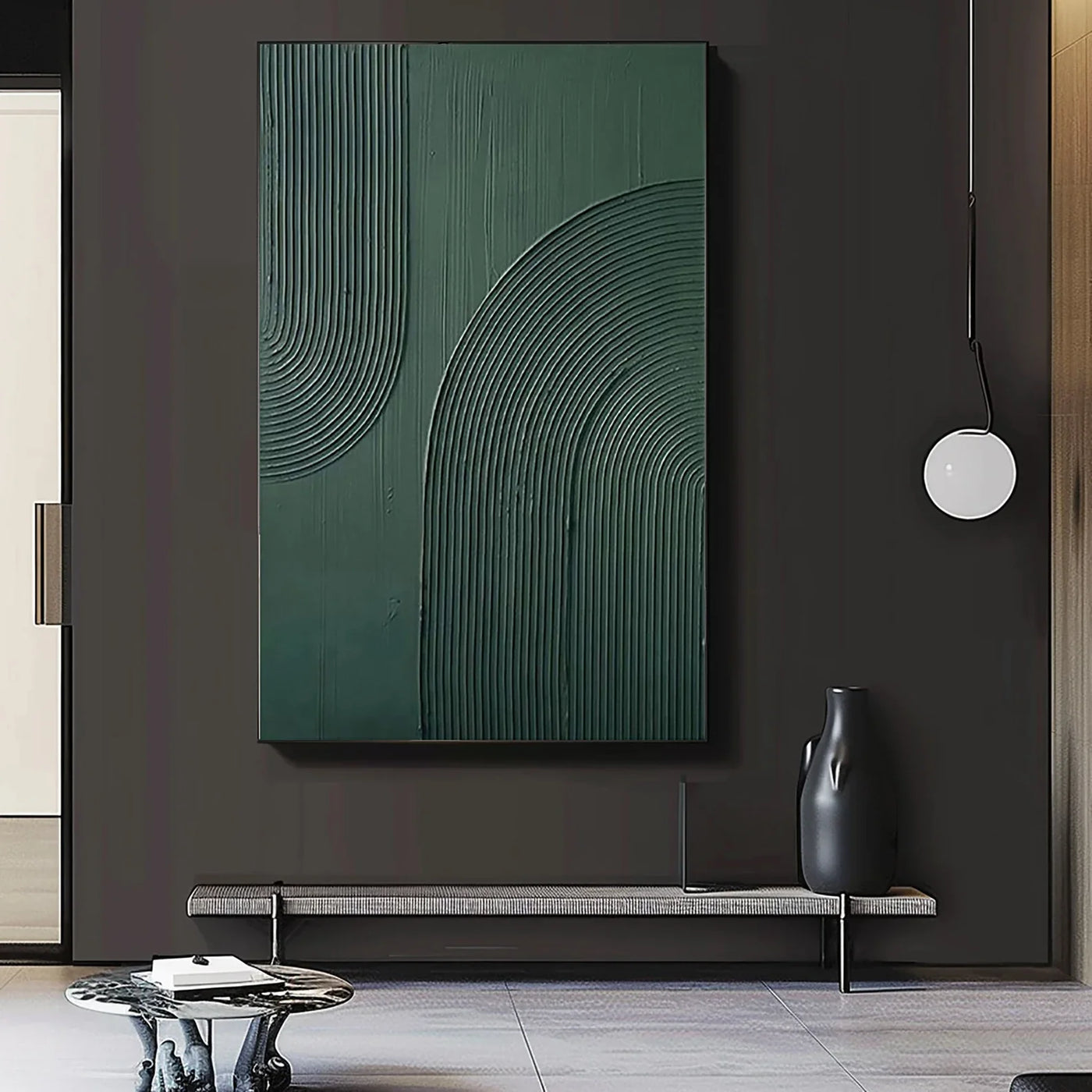 Textured Geometric Depth | Green Minimal