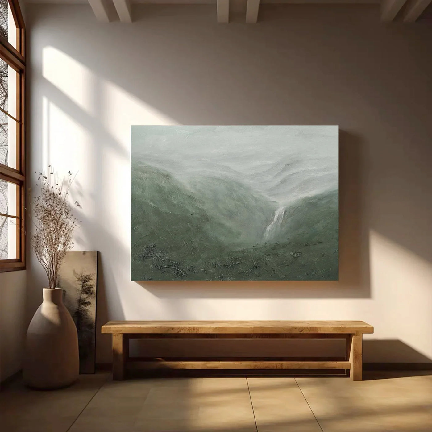Textured Landscape Serenity | Green Mist